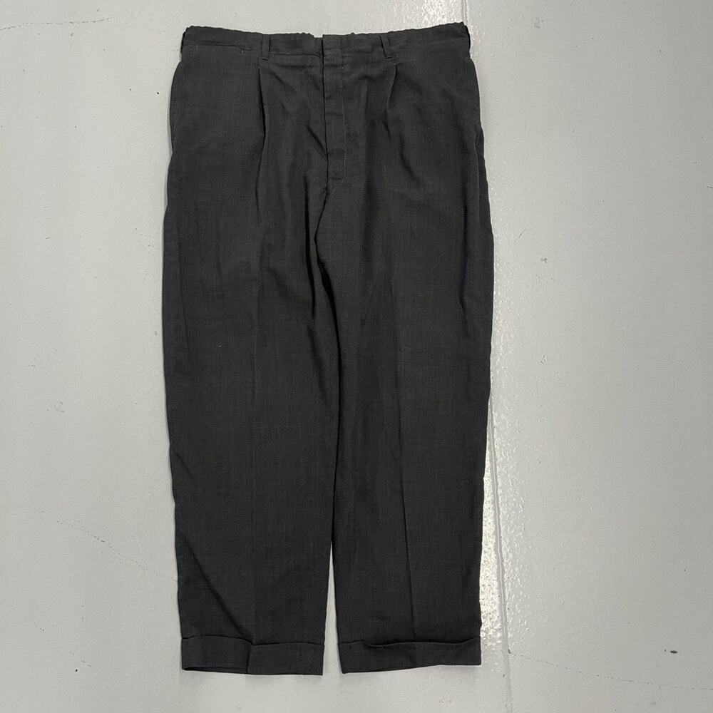 Vintage 60s Sears Keywate Grey Pleated Trousers 38x28